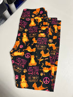 Mostly Peace, Love, & Cats Leggings - NAUGHTY!