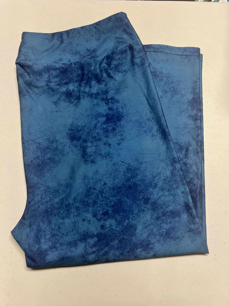Distressed Aqua CAPRI Leggings - Size TC2