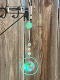 Celeste - Teal Suncatcher w/ Large Crystal Pendant