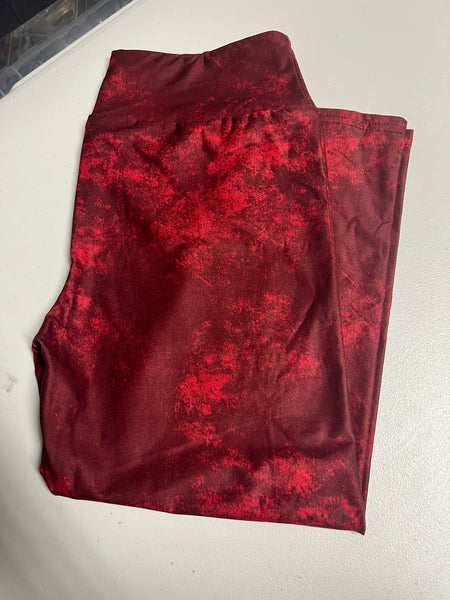 Distressed Garnet CAPRI Leggings - Size OS