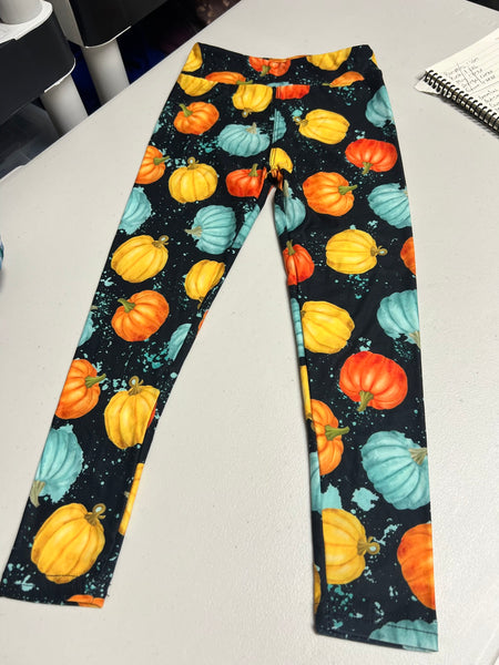 Fall Cute Pumpkins - Kids Leggings, Size S/M