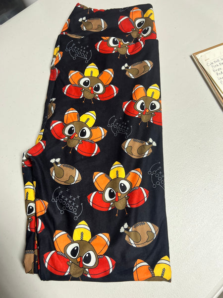 Football Turkey Leggings - Size OS