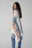 Open Front Fringe Hem Cardigan Sweater