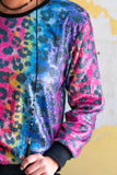 Rainbow Leopard Tie Dye Sequin Sweatshirt