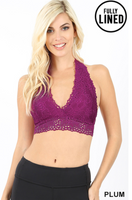 Plum Lace Halter Bralette