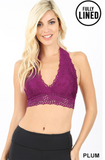 Plum Lace Halter Bralette