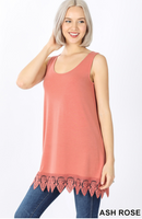 Ash Rose Lace Bottom Tank