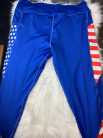 Stars & Stripes Athletic Material Leggings with Pockets