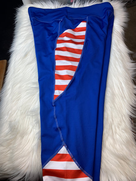 Stars & Stripes Athletic Material Leggings with Pockets