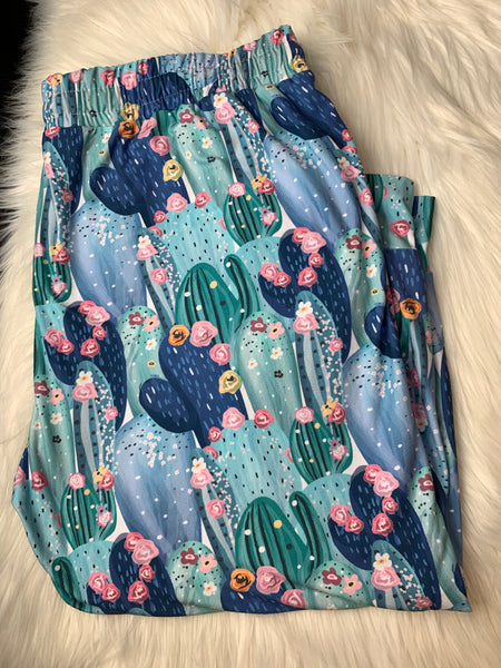 Pastel Cactus capri Joggers