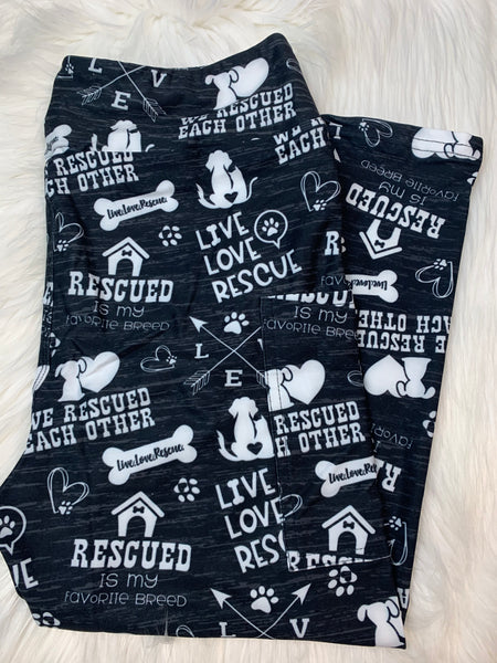 Rescued is My Favorite Breed Leggings with pockets