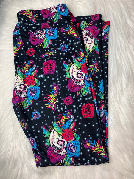 Galaxy Colorful Floral Skulls