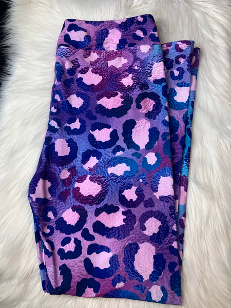 Iridescent Purple Leopard Leggings