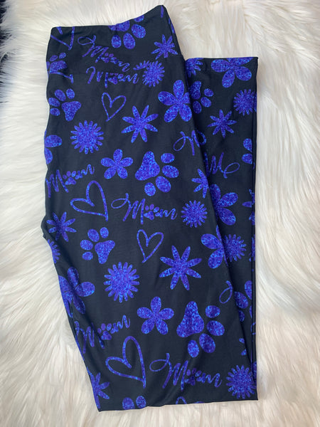 Fur Mom - Purple Paws Leggings