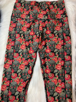 Skull Floral Leggings with Reinforced Sport Pockets