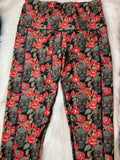 Skull Floral Leggings with Reinforced Sport Pockets
