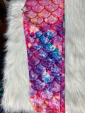 Pink Mermaid Scales Leggings CAPRI LENGTH